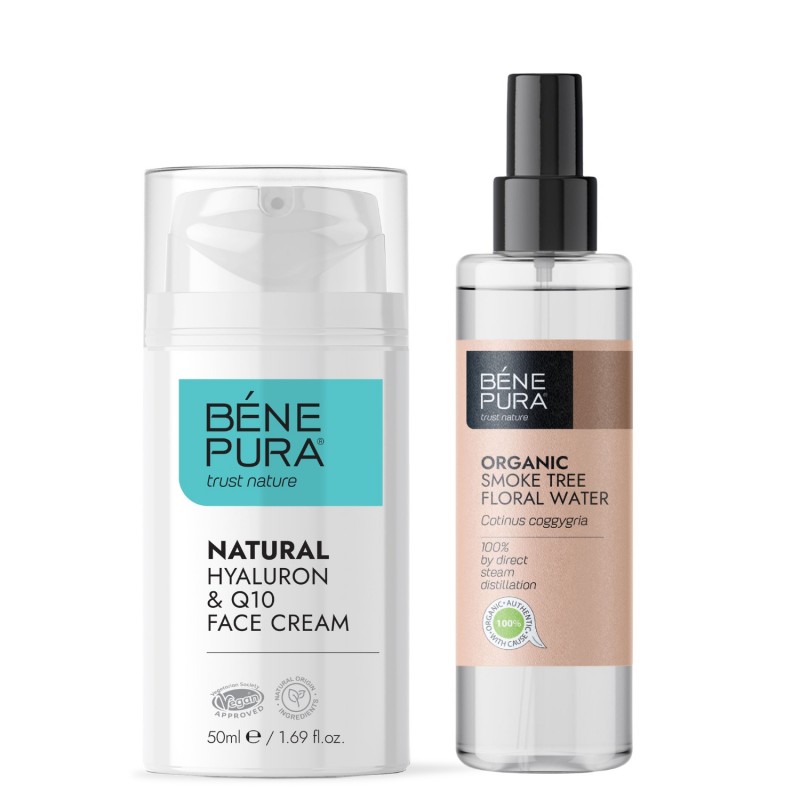 Bio Dūmu koka Ziedūdens un Hyaluron & Q10 sejas krēms - GMC