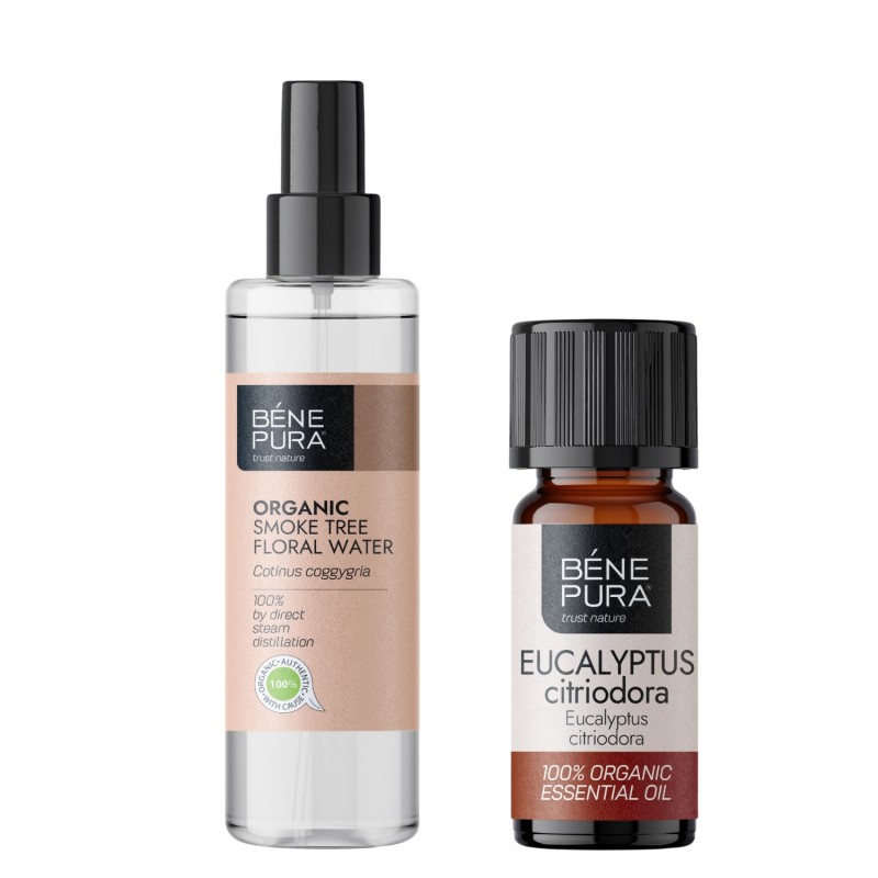 Bio Dūmu koka Ziedūdens un Bio Eikalipts Citriodora Ēteriskā eļļa - GMC