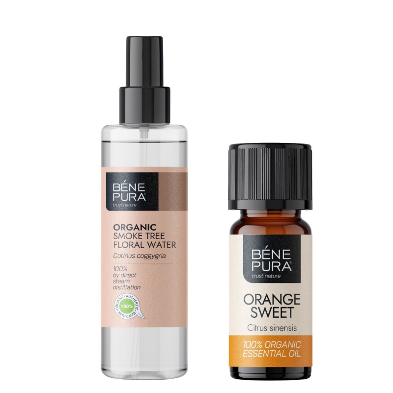 Bio Dūmu koka Ziedūdens un Bio Saldā Apelsīna Ēteriskā eļļa - GMC