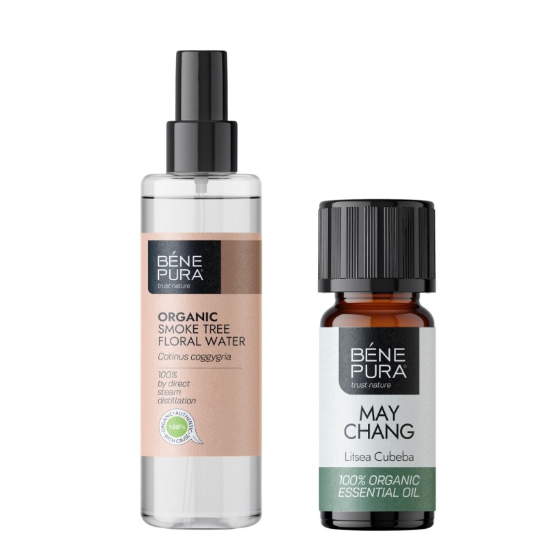 Bio Dūmu koka Ziedūdens un Bio Litsea Cubeba Ēteriskā eļļa - GMC