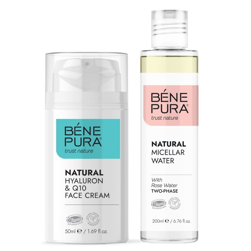Micelārais ūdens un Hyaluron & Q10 sejas krēms - GMC
