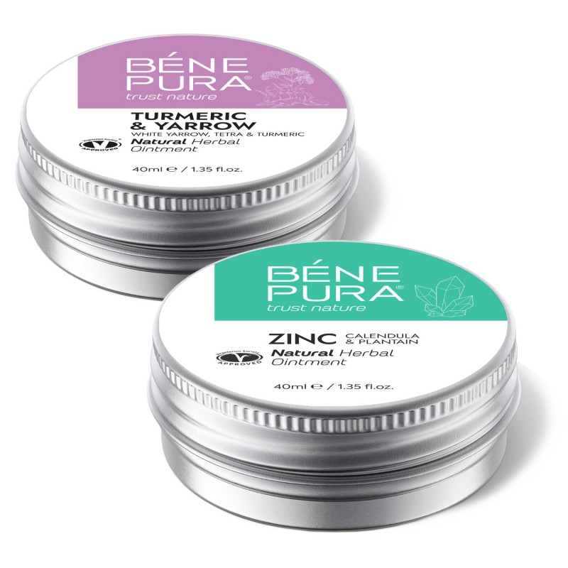 Hemoroīdu Ziede ar Balto Pelašķu, Tetra un Kurkumu un Pretniezes Ziede ar Cinka Oksīds - GMC