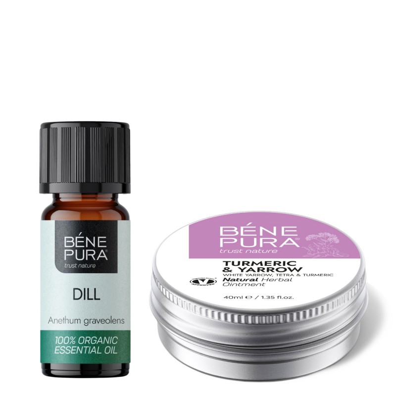 Hemoroīdu Ziede ar Balto Pelašķu, Tetra un Kurkumu un Bio Diļļu Ēteriskā eļļa - GMC