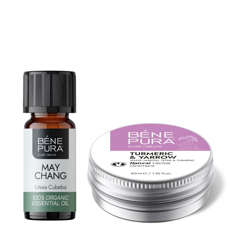 Hemoroīdu Ziede ar Balto Pelašķu, Tetra un Kurkumu un Bio Litsea Cubeba Ēteriskā eļļa - GMC