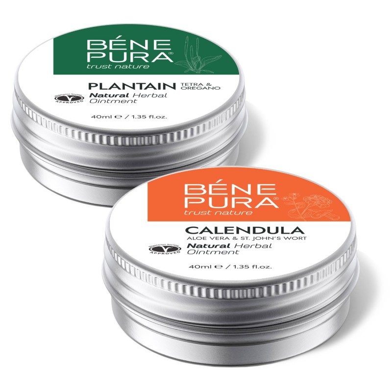 Pretniezes Ziede ar Ceļmallapu un Apdegumu un brūču ziede ar Kliņģerīti, Alveju un Asinszāli - GMC