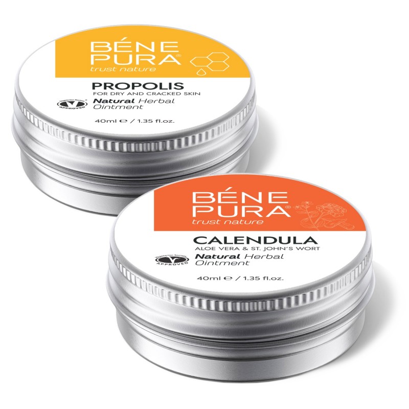 Pretniezes Ziede ar 30% Propolis un Apdegumu un brūču ziede ar Kliņģerīti, Alveju un Asinszāli - GMC