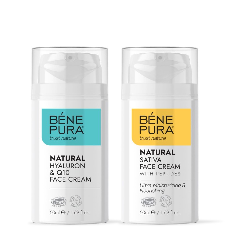 Hyaluron & Q10 sejas krēms un Mitrinošs sejas krēms - GMC