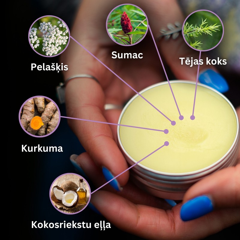 3x Hemoroīdu Ziede ar Balto Pelašķu, Tetra un Kurkumu - 40ml