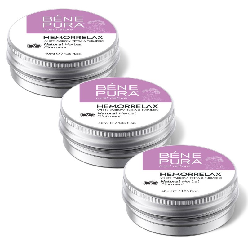 3x Hemoroīdu Ziede ar Balto Pelašķu, Tetra un Kurkumu - 40ml - 