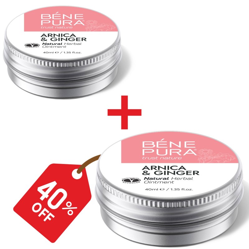 2x Zilumu un muskuļu ziede ar Arniku un Ingveru - 40ml - Komplekti